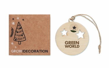 Logo trade promotional gifts image of: Wooden bauble shape hanger